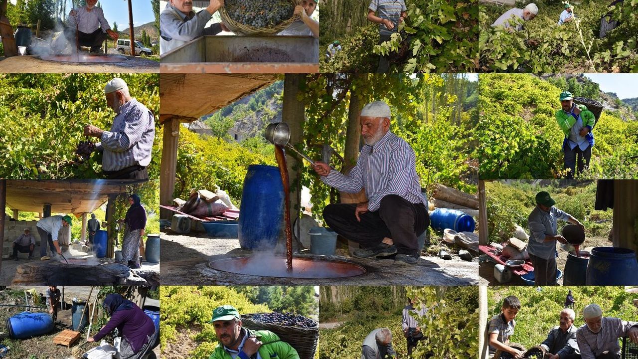 Bitlis'te imece usulüyle yapılan pekmez yoğun ilgi görüyor
