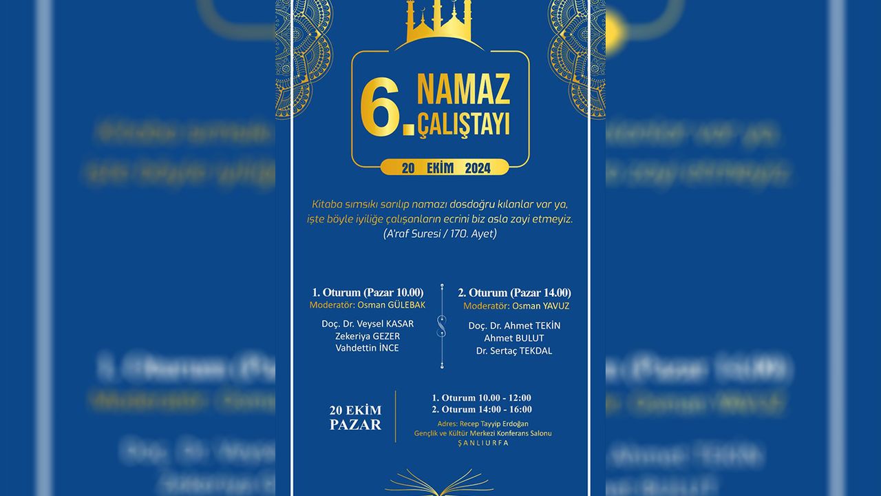 Kur'an Nesli Platformu Şanlıurfa"da Namaz Çalıştayı düzenliyor