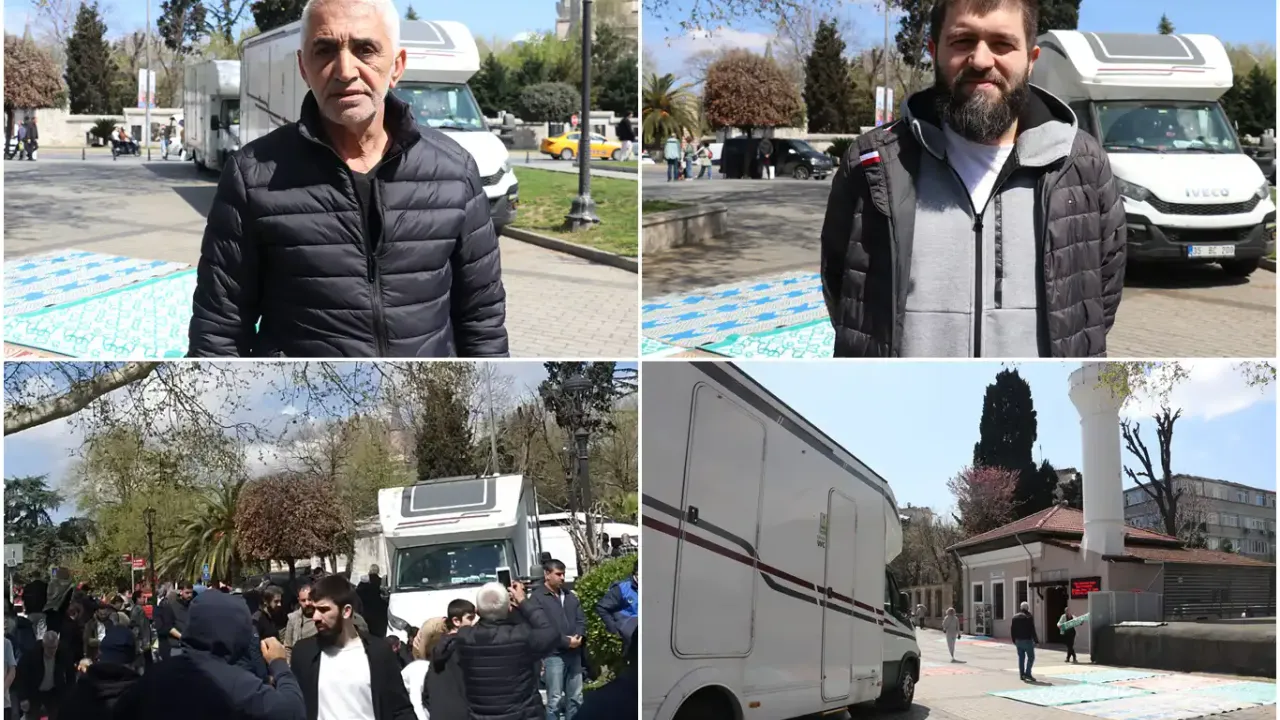 İBB'nin cami girişine koyduğu mobil tuvaletlerin kaldırılmamasına tepki