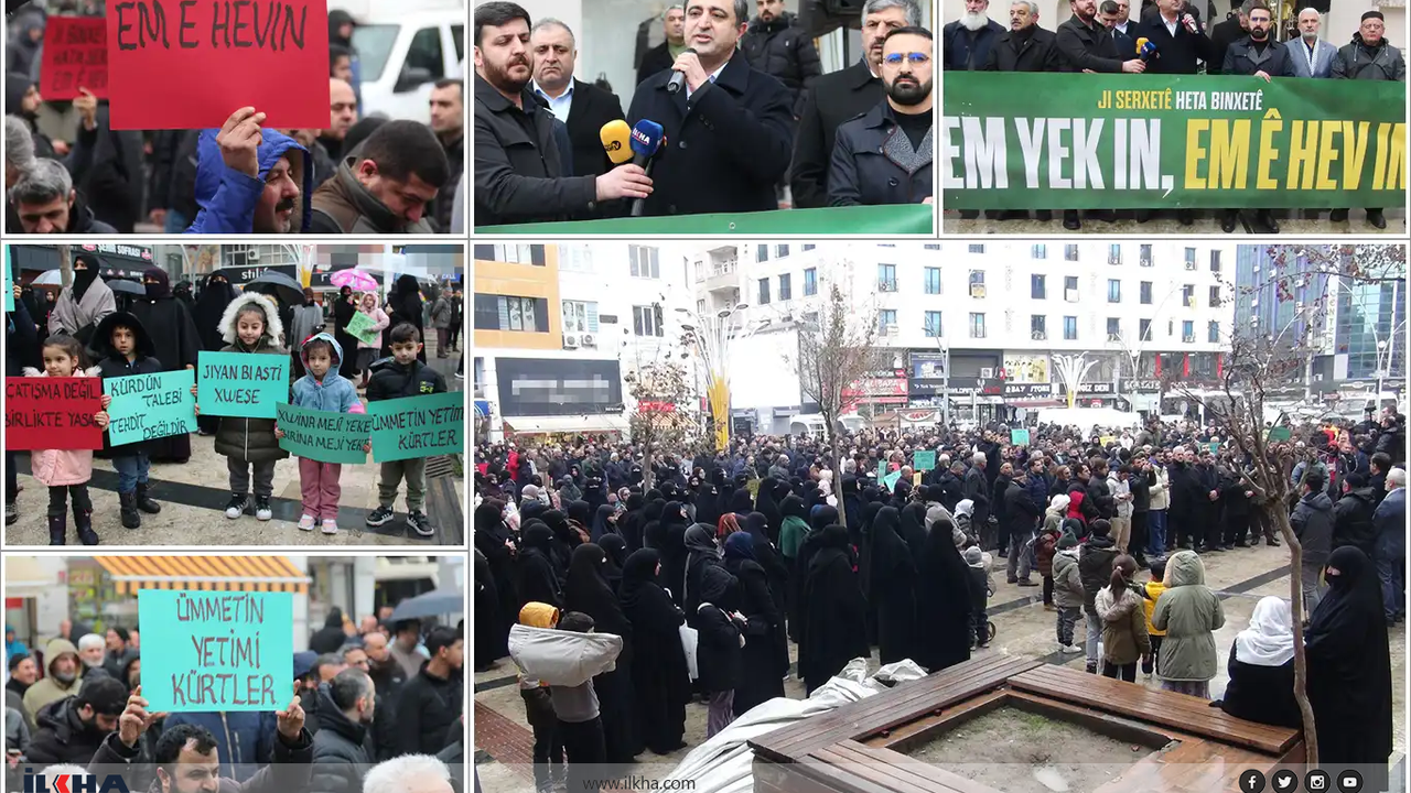 Suriye'deki savaş mağduru Kürtler için HÜDA PAR meydanlara indi!