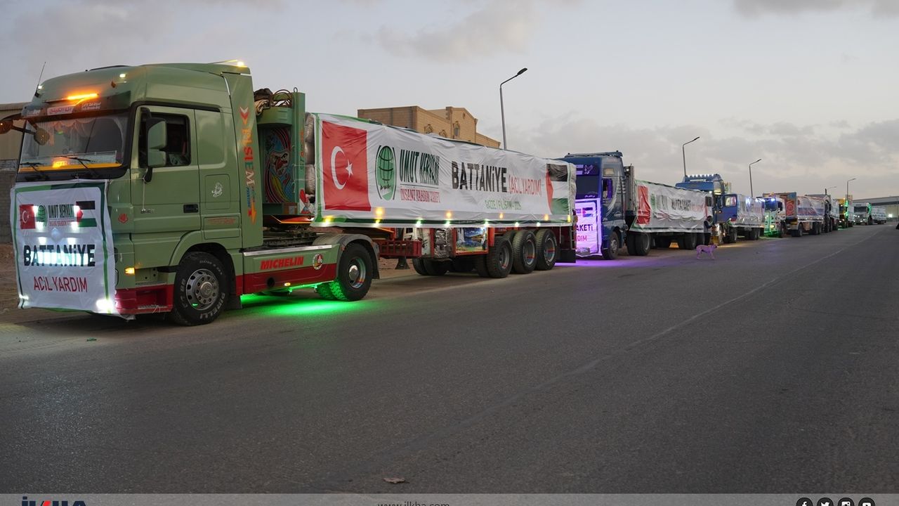 Umut Kervanı'ndan Gazze'ye yardım sevkiyatı: Tırlar uğurlandı!