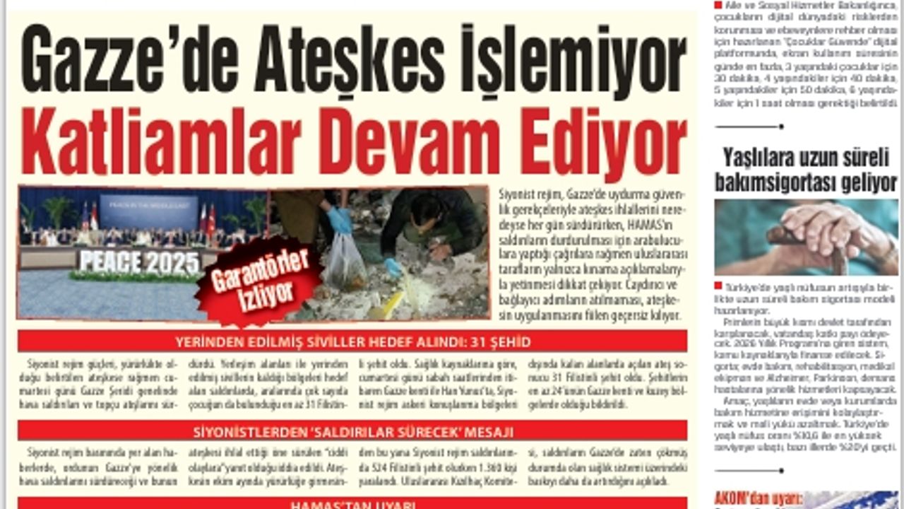 Gazze’de Ateşkes İşlemiyor  Katliamlar Devam Ediyor