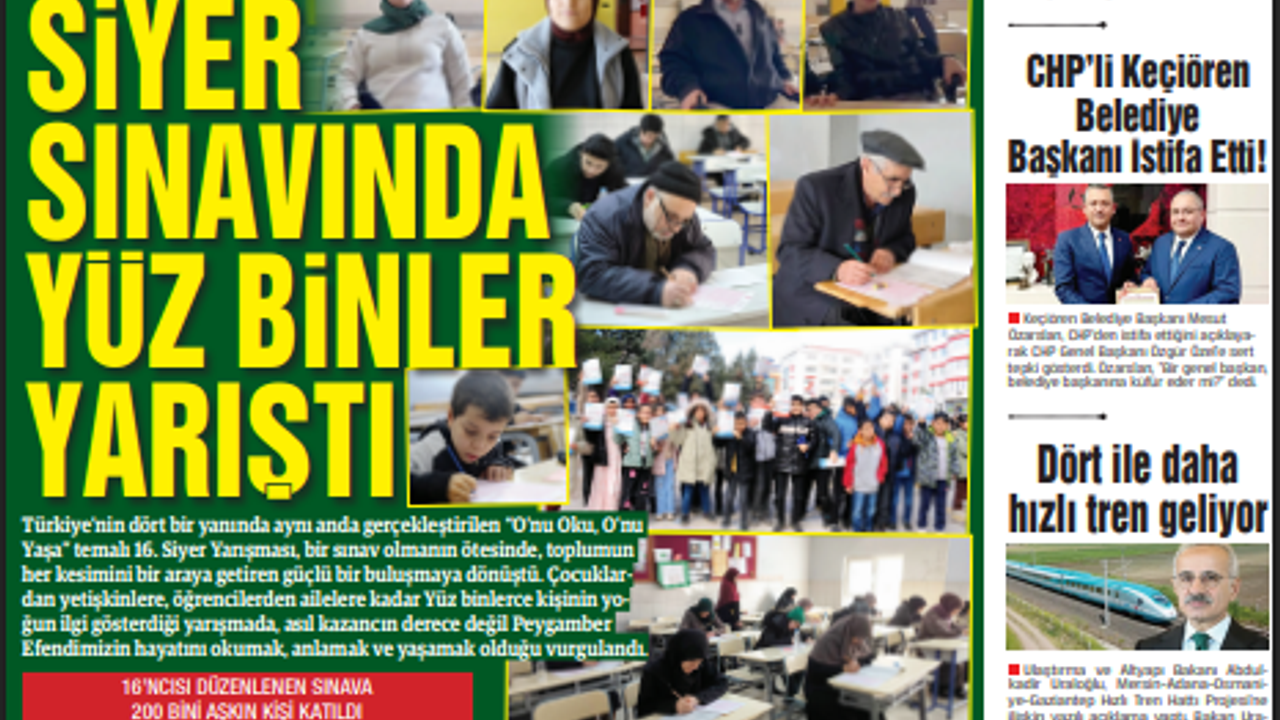 “O’nu Oku, O’nu Yaşa”  Siyer Sınavında Yüz Binler Yarıştı