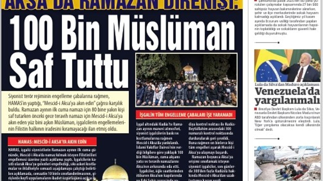 Aksa'da Ramazan Direnişi: 100 Bin Müslüman Saf Tuttu