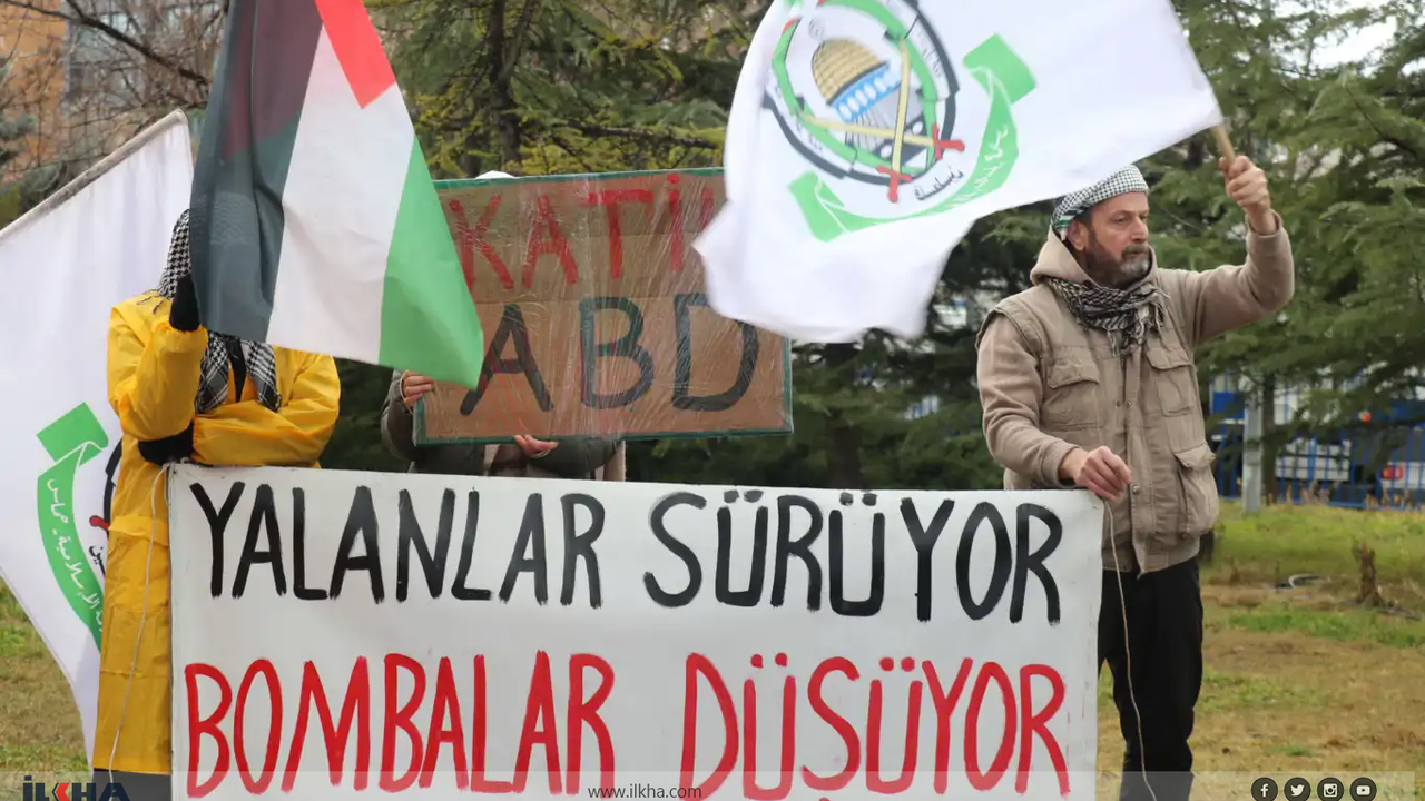 ABD Büyükelçiliği önünde Gazze nöbeti!