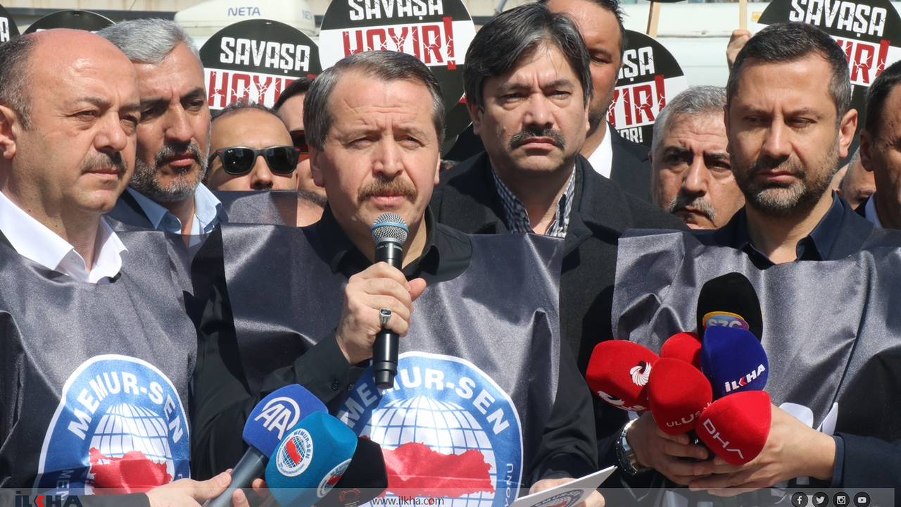 Memur-Sen’den ABD Büyükelçiliği önünde 'Savaşa Hayır' eylemi