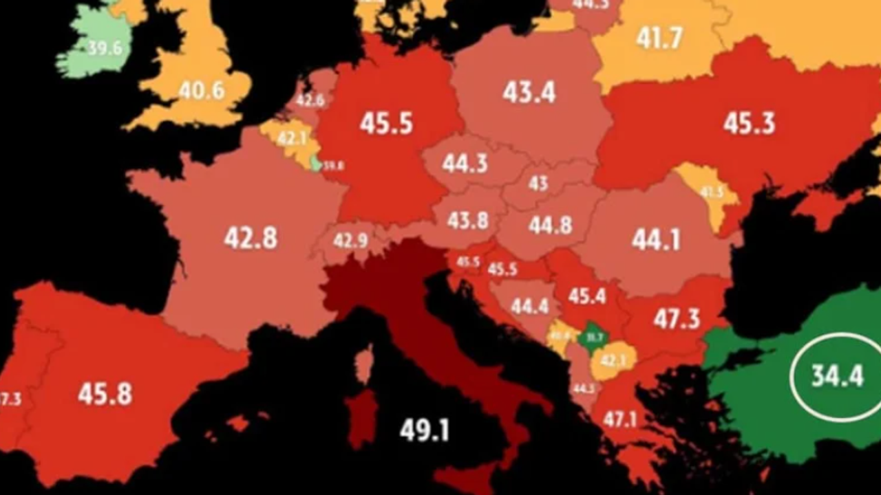 Yayınlanan son Avrupa haritasında Türkiye, kırmızıların arasında tek yeşil vaha gibi duruyor..