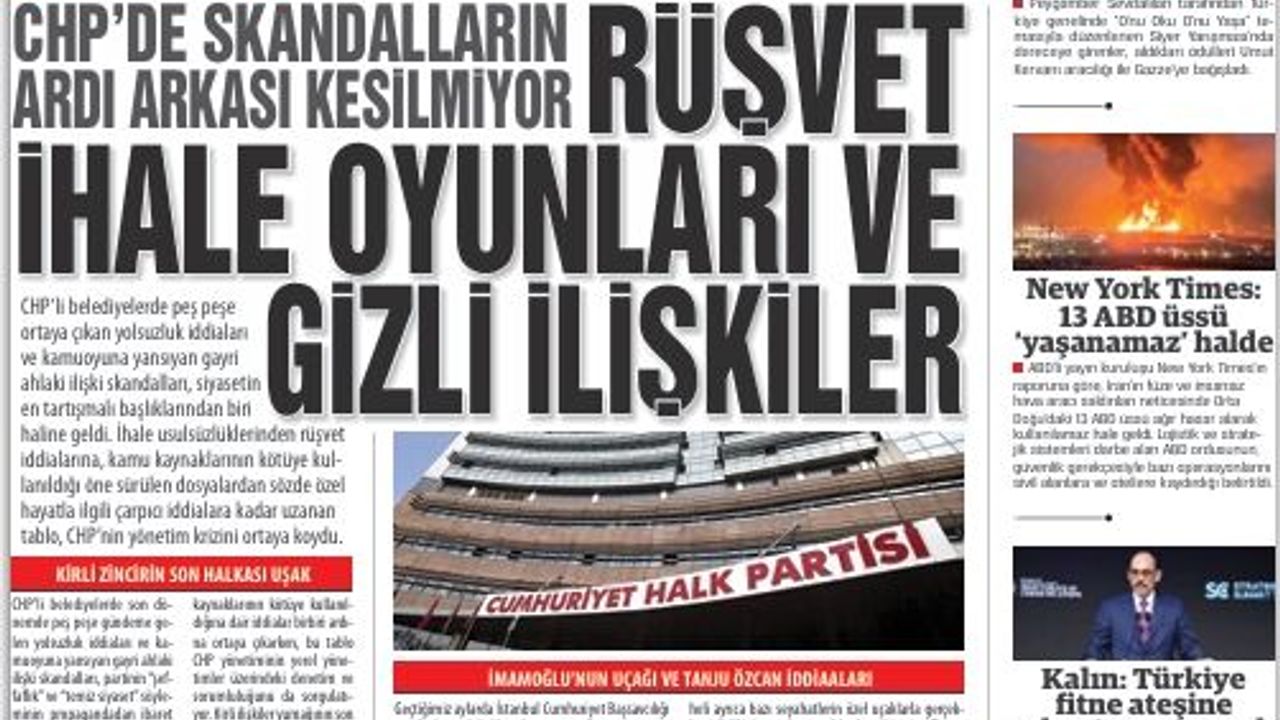 CHP’DE SKANDALLARIN ARDI ARKASI KESİLMİYOR:  RÜŞVET, İHALE OYUNLARI VE GİZLİ İLİŞKİLER