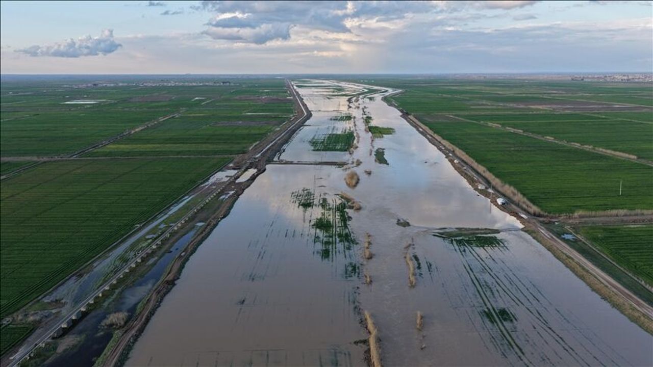 Suriye'de aşırı yağışlar nedeniyle nehir taştı: Araziler su altında kaldı!