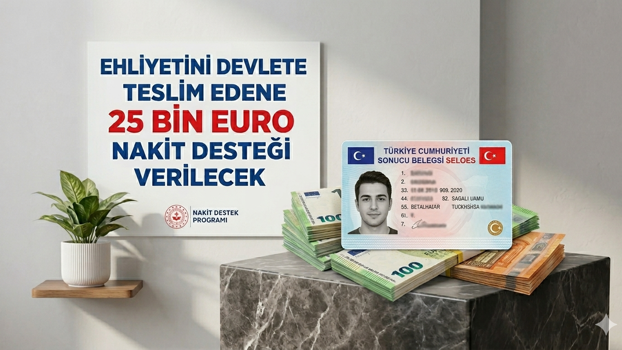Ehliyetini devlete teslim edene 25 bin euro nakit desteği verilecek!
