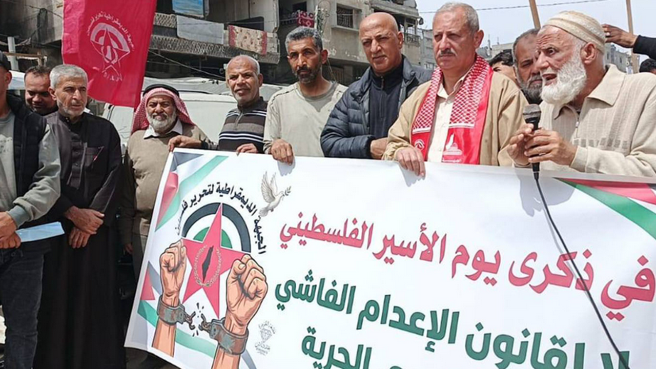 Gazze'de esirlere destek ve idam yasasına karşı protesto