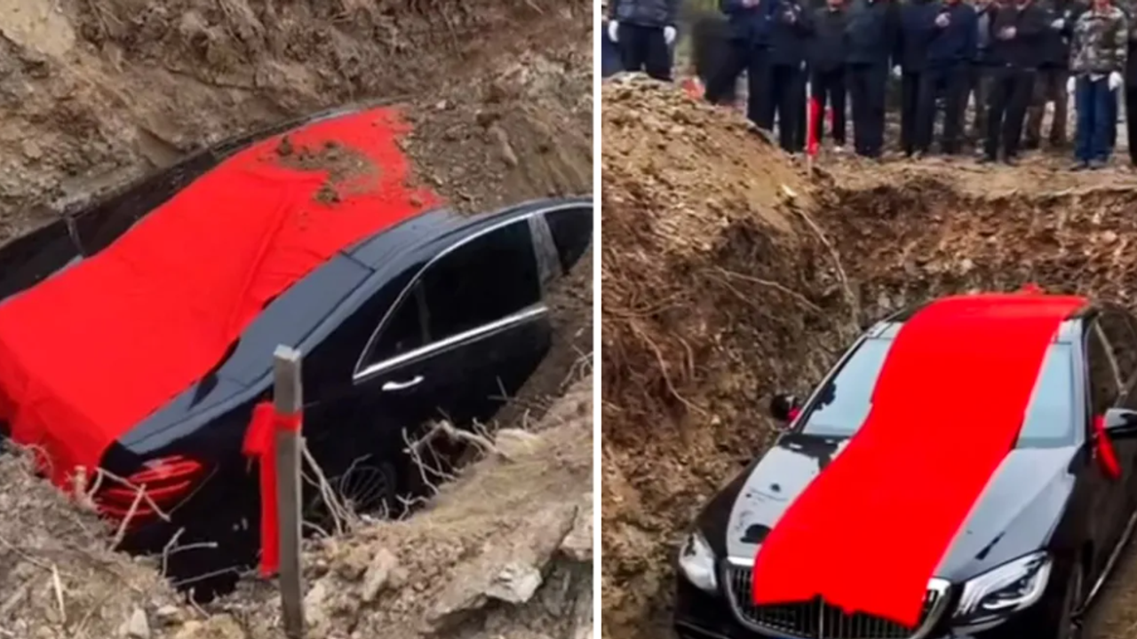 Aklı durduran cenaze! Vasiyete uyarak 19 milyonluk aracını mezara indirdiler: Cezalar devreye girdi!