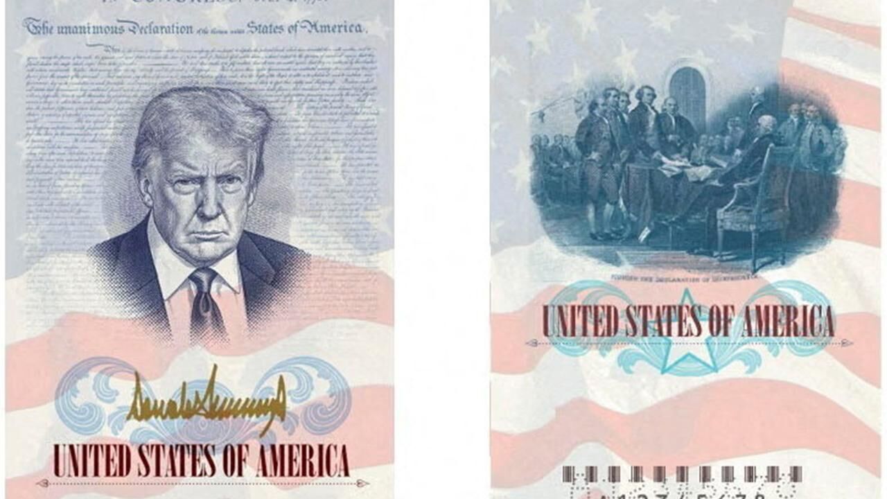 Trump portreli  pasaport geliyor