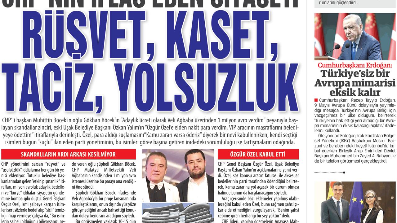 CHP’NİN İFLAS EDEN SİYASETİ   RÜŞVET, KASET, TACİZ, YOLSUZLUK