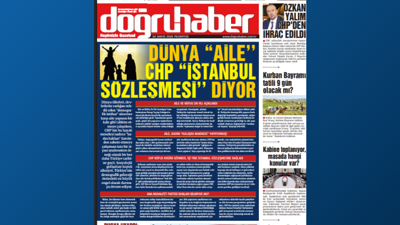 DÜNYA “AİLE’’, CHP “İSTANBUL SÖZLEŞMESİ’’ DİYOR