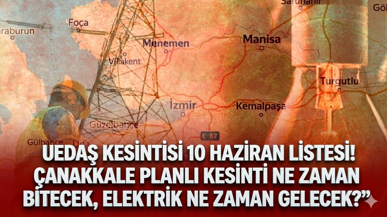UEDAŞ kesintisi 10 Haziran listesi! Çanakkale planlı kesinti ne zaman bitecek, elektrik ne zaman gelecek?