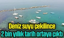 Deniz suyu çekildi! 2 bin yıllık tarih ortaya çıktı