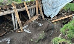 Sağanak nedeniyle ahırın çatısı çöktü