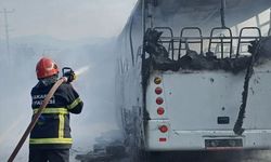 İşçi servisi alev alev yandı!