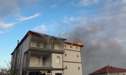 Konya'da üç katlı binada korkutan yangın