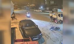 Tek teker yaparken kaza yaptı! Kameralar olay anını böyle yakaladı