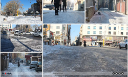 Batman'da kar sonrası cadde ve sokaklar buz pistine döndü
