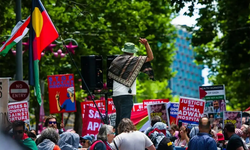 Avustralya’da Filistin’e destek ve Eurovision kararına protesto gösterisi