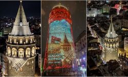 Galata Kulesi’ne Filistin kefiyesi asıldı