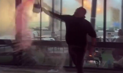 Soğuk havayı test edeyim derken sıcak suyu üstüne döktü!