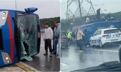 Cezaevi nakil aracı devrildi: Yaralılar var!