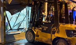 Forkliftle kuyumcu soyan şahıs eşekle kaçtı
