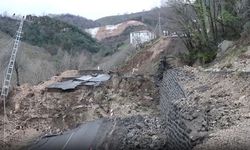 Ordu’da Şiddetli Heyelan: Yol çöktü