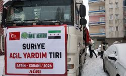 Ağrı'dan Suriye'ye Uzanan Merhamet Eli: Yardım Tırı Dualarla Uğurlandı