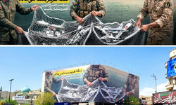 İran'da dikkat çeken pankart: Tüm Basra Körfezi bizim avlanma alanımızdır