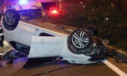 Köpeğe çarpmak istemeyince kaza yaptı!