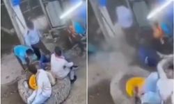 Hindistan'da şişirilen lastik aniden patladı!