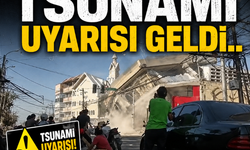 7,8 büyüklüğündeki depremde 3 ülkede  tsunami alarmı... İşte yıkım anı