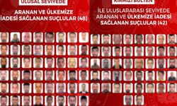 Kırmızı bültenle aranan 42, ulusal seviyede aranan 48 suçlu Türkiye'ye getirildi!