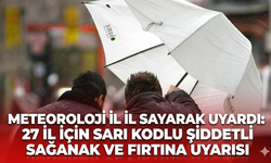 Meteoroloji il il sayarak uyardı: 27 İl için sarı kodlu şiddetli sağanak ve fırtına uyarısı