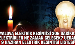 Yalova elektrik kesintisi son dakika: Elektrikler ne zaman gelecek? UEDAŞ 9 Haziran elektrik kesintisi listesi