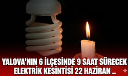 Yalova'nın 6 ilçesinde 9 saat sürecek elektrik kesintisi 22 Haziran
