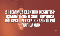 21 Temmuz Elektrik Kesintisi: Osmaniye'de 6 saat boyunca bölgesel elektrik kesintileri yapılacak