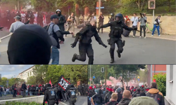 Almanya'da Polis ile protestocular karşı karşıya geldi