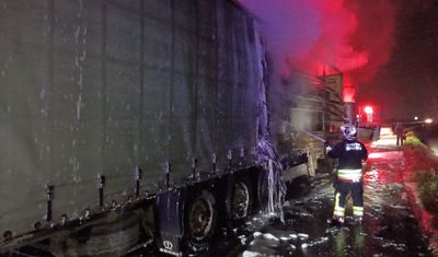 Seyir halindeki ahşap yüklü tır alev aldı