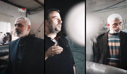 Kassam Tugayları'ndan duygulandıran görüntüler! Şehit Heniye, Sinvar ve Salih el-Aruri...