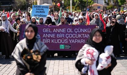 İstanbul'da Gazze için yürüyüş düzenlendi!