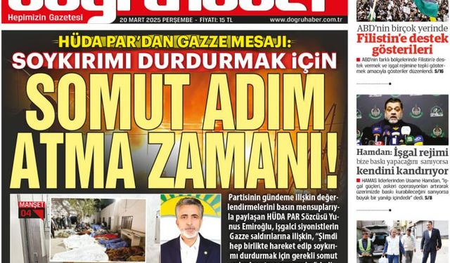 HÜDA PAR’dan Gazze mesajı:  Soykırımı durdurmak için  SOMUT ADIM ATMA ZAMANI!