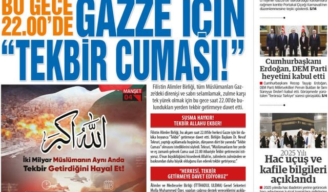 Bu gece 22.00’de  GAZZE İÇİN  "TEKBİR CUMASI!"