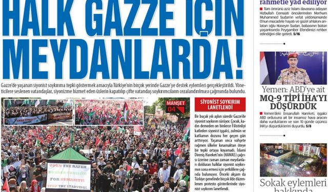 HALK GAZZE İÇİN MEYDANLARDA