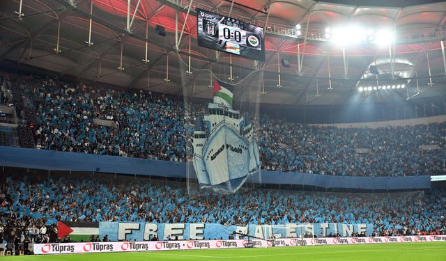 Beşiktaş taraftarında anlamlı Filistin koreografisi!
